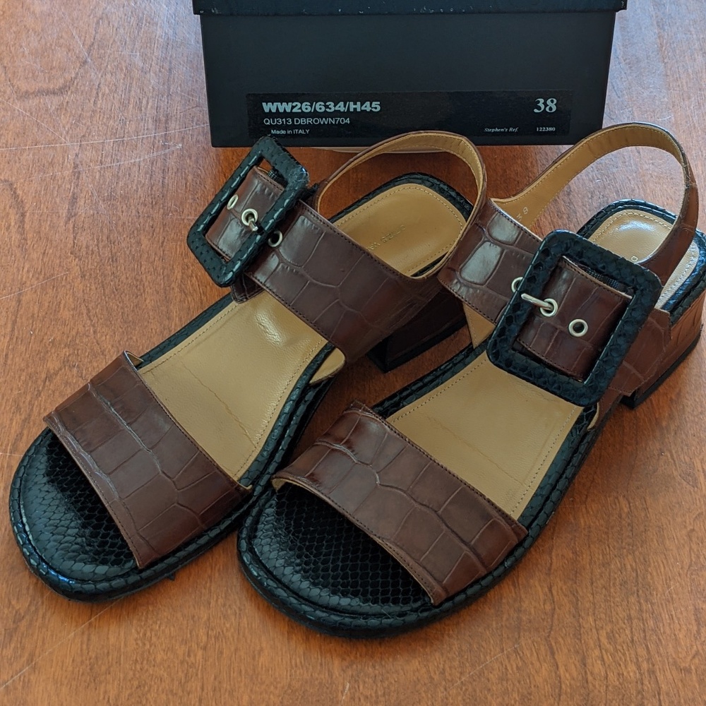 Crocodile print sandals